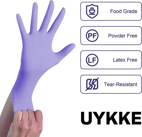 Nitrile Disposable Gloves 4 Mil Nitrile Cleaning Gloves Latex Free for Food Prep Cooking,Lab Home Salon&Tattoo,Purple