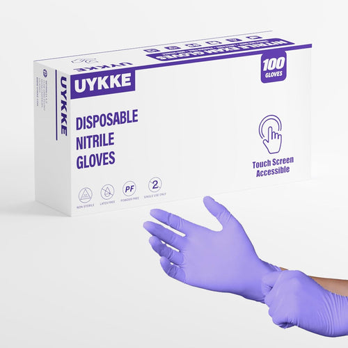 Nitrile Disposable Gloves 4 Mil Nitrile Cleaning Gloves Latex Free for Food Prep Cooking,Lab Home Salon&Tattoo,Purple