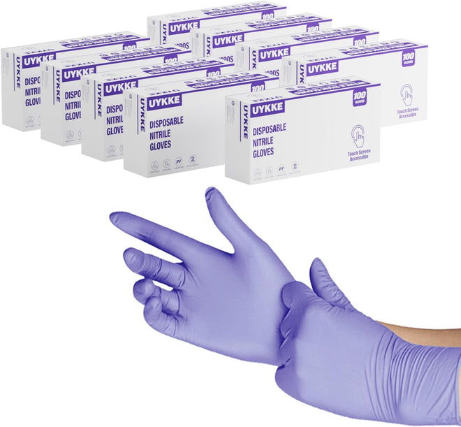 Nitrile Disposable Gloves 4 Mil Nitrile Cleaning Gloves Latex Free for Food Prep Cooking,Lab Home Salon&Tattoo,Purple