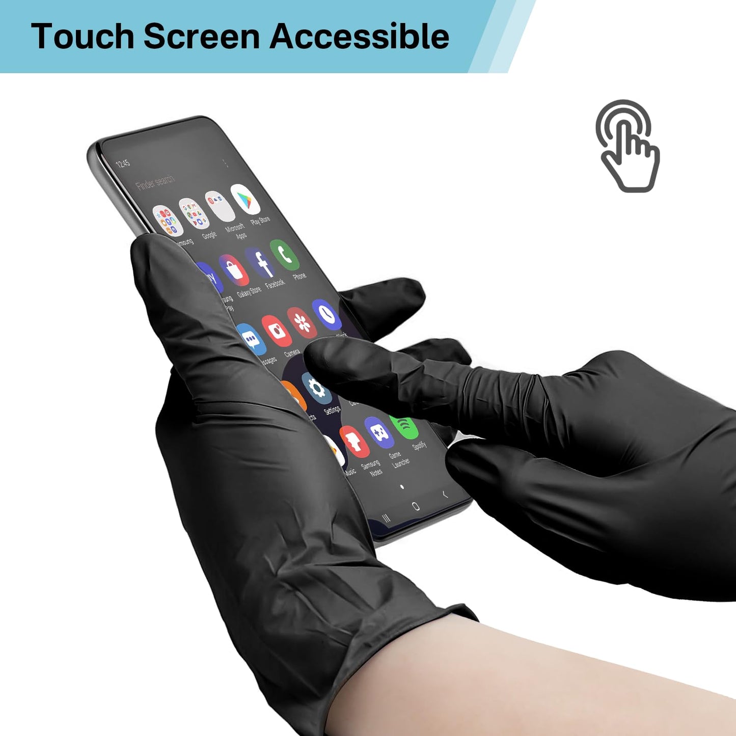 UYKKE 5 Mil Black Nitrile Gloves — 100 Count