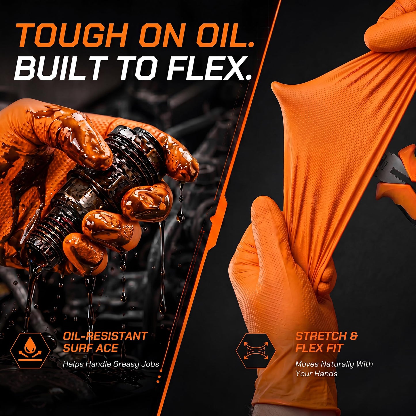 UYKKE 10 Mil Orange Nitrile Gloves — 100 Count