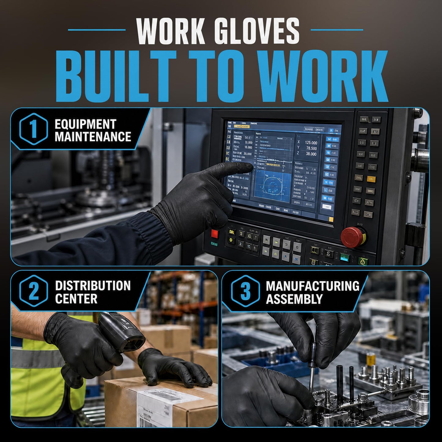 UYKKE 6 Mil Black Nitrile Gloves — 1000 Count