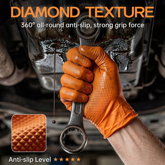 UYKKE SuSwel Series 8 Mil Orange Nitrile Gloves — 1000 Count
