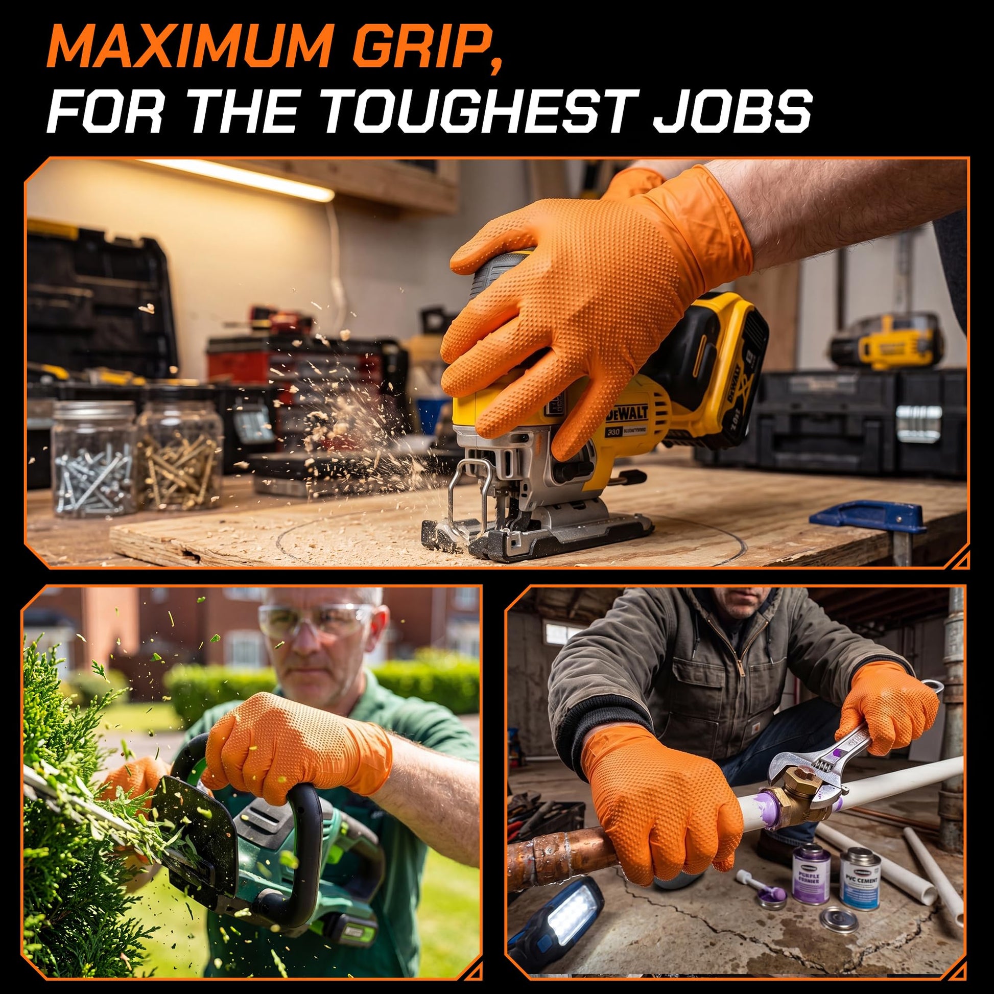 UYKKE 10 Mil Orange Nitrile Gloves — 100 Count