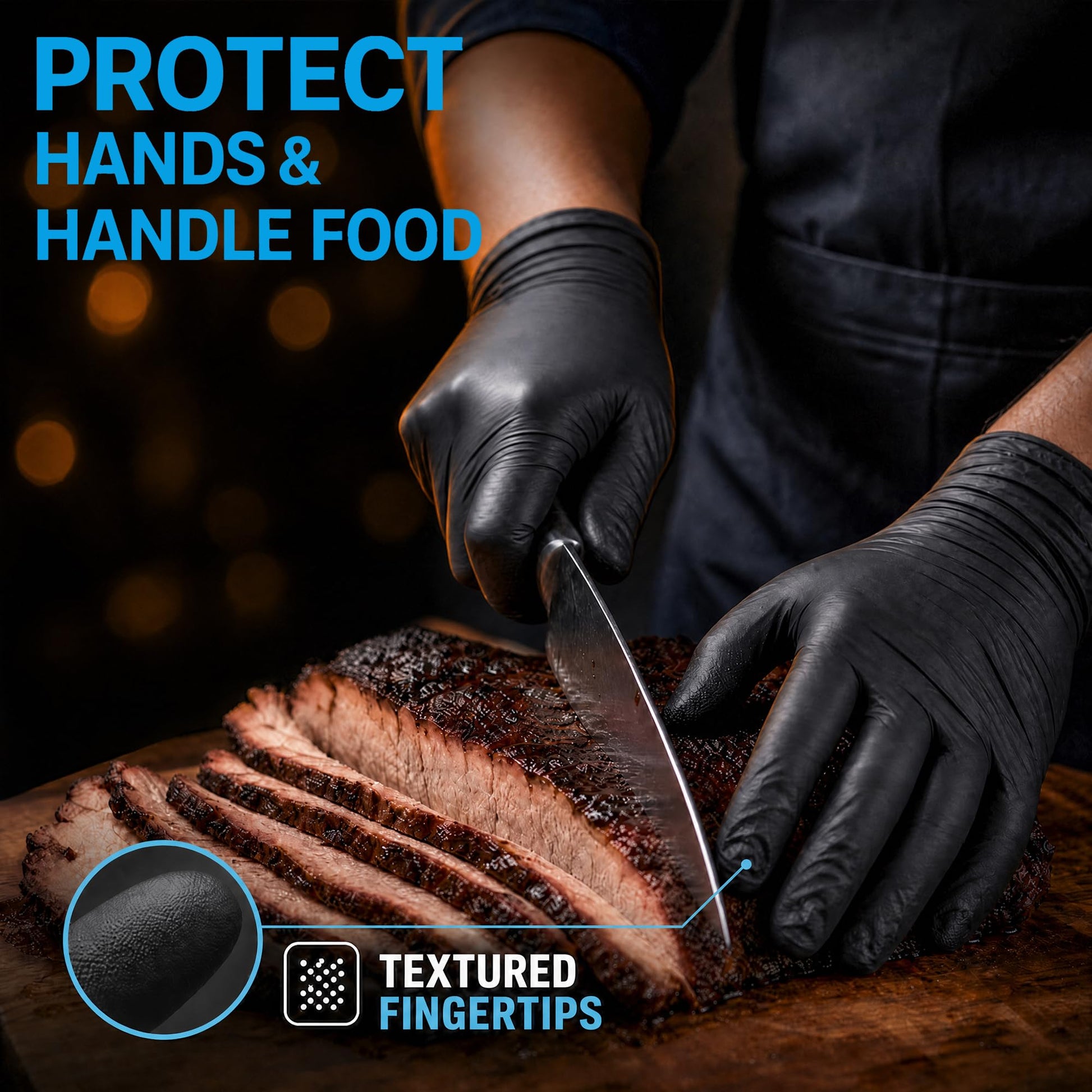UYKKE 6 Mil Black Nitrile Gloves — 1000 Count