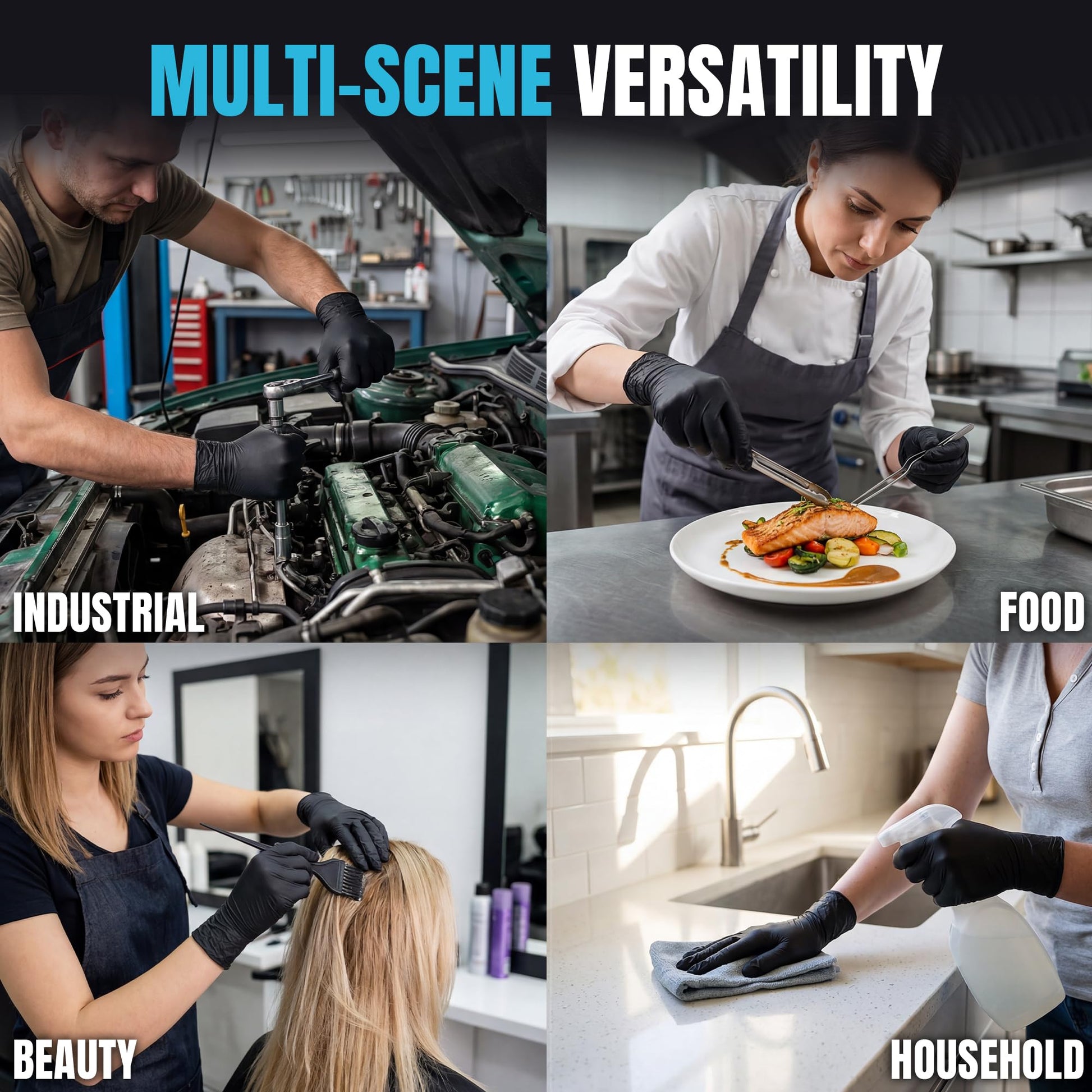 UYKKE 5 Mil Black Nitrile Gloves — 1000 Count
