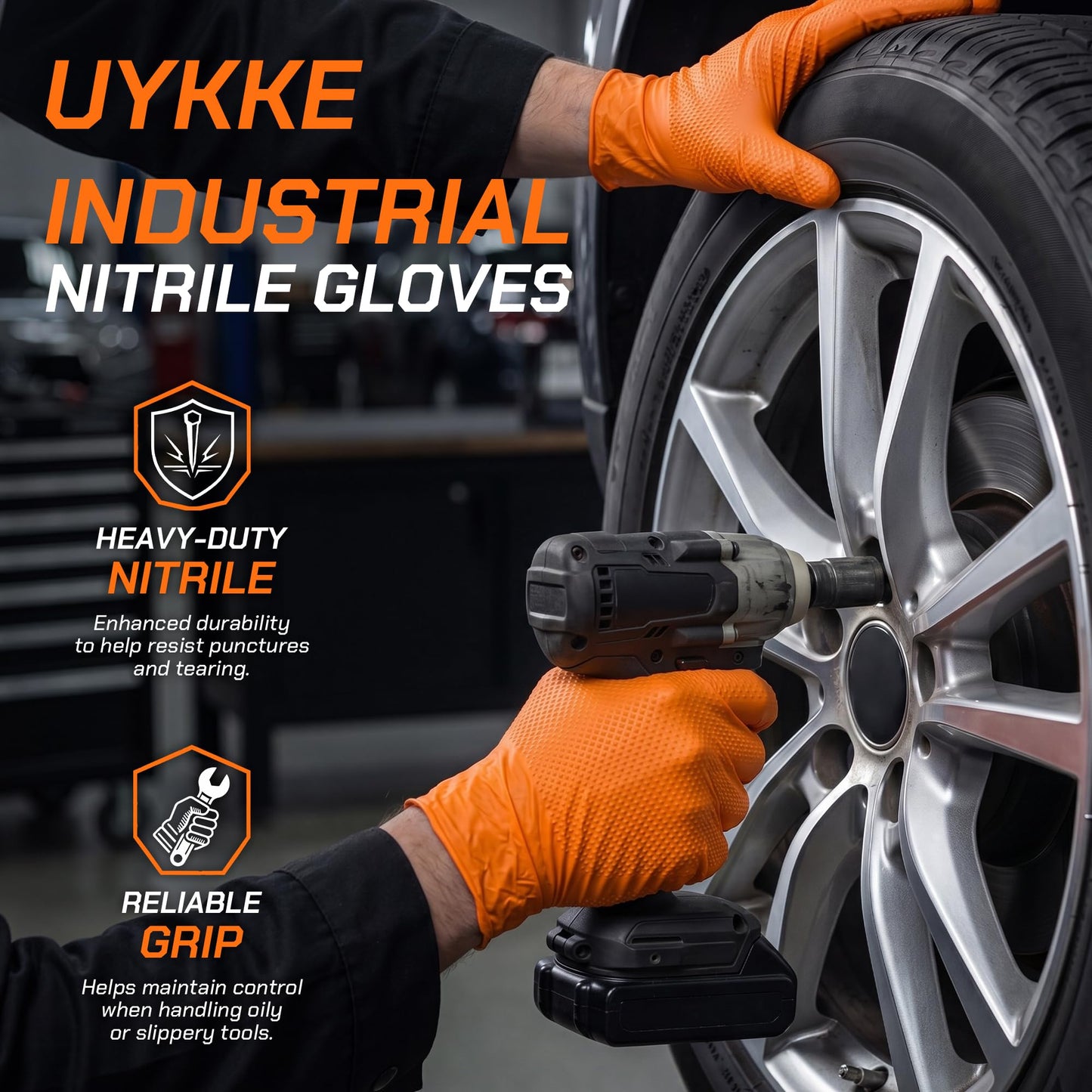 UYKKE 10 Mil Orange Nitrile Gloves — 100 Count