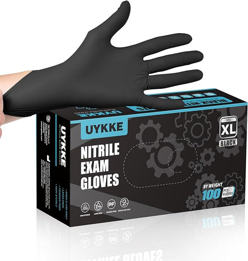 Heavy Duty 7mil Black Nitrile Gloves