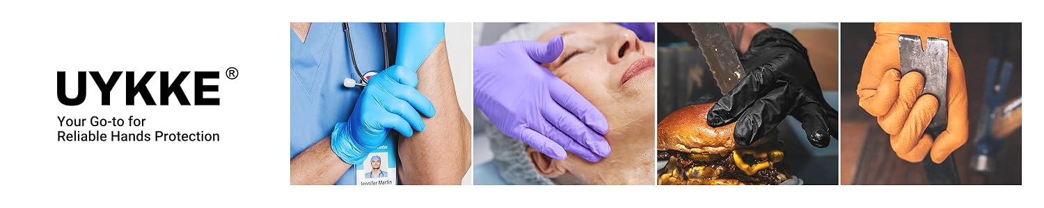 UYKKE nitrile gloves for beauty, food service and industrial tasks