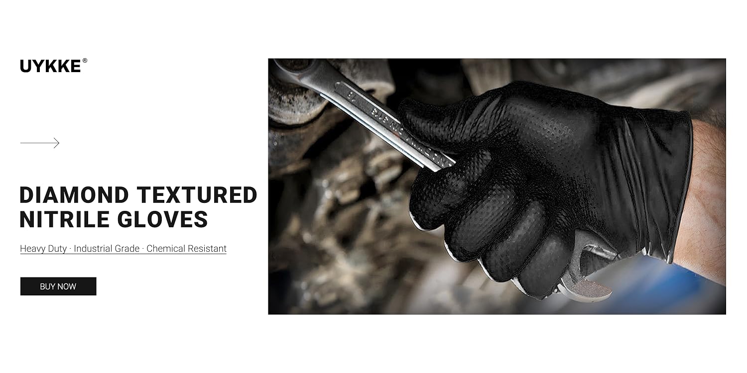Shop black diamond textured nitrile gloves