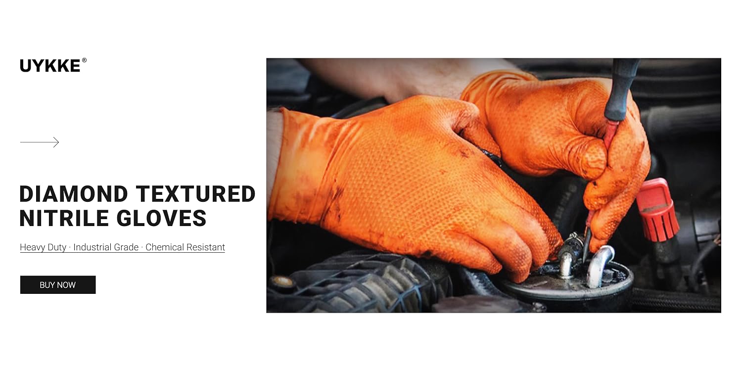 Shop orange diamond textured nitrile gloves