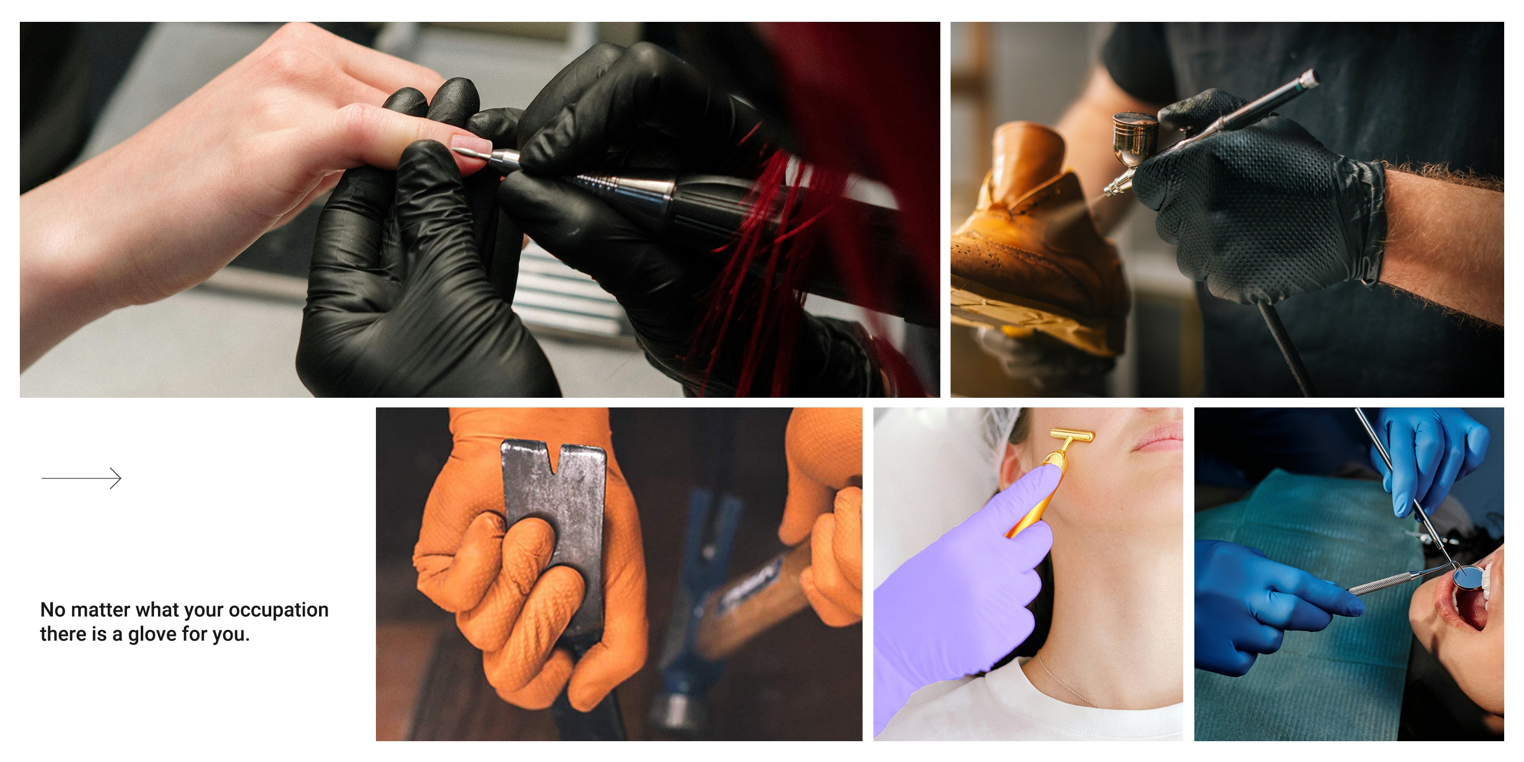 UYKKE gloves for beauty, tattoo, mechanics, food preparation, and dentistry